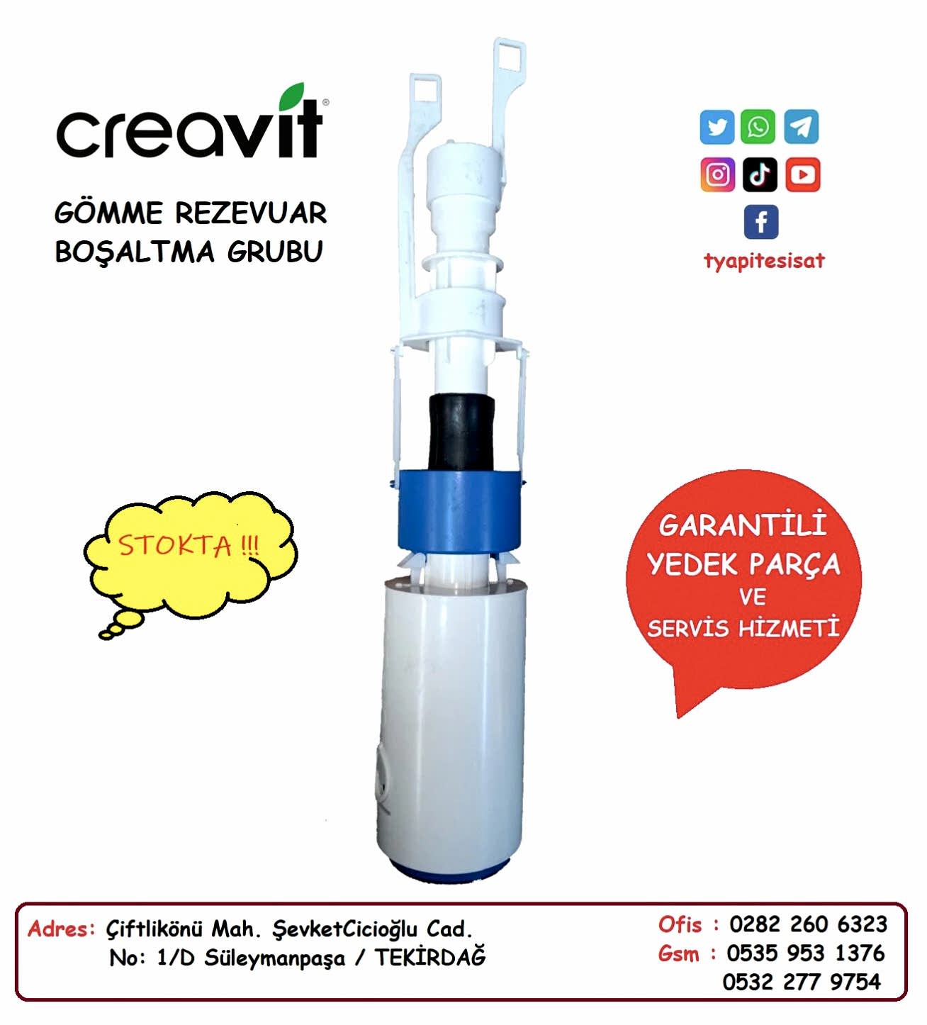 CREAVİT GÖMME REZERVUAR CREAVİT BOŞALTMA GRUBU
